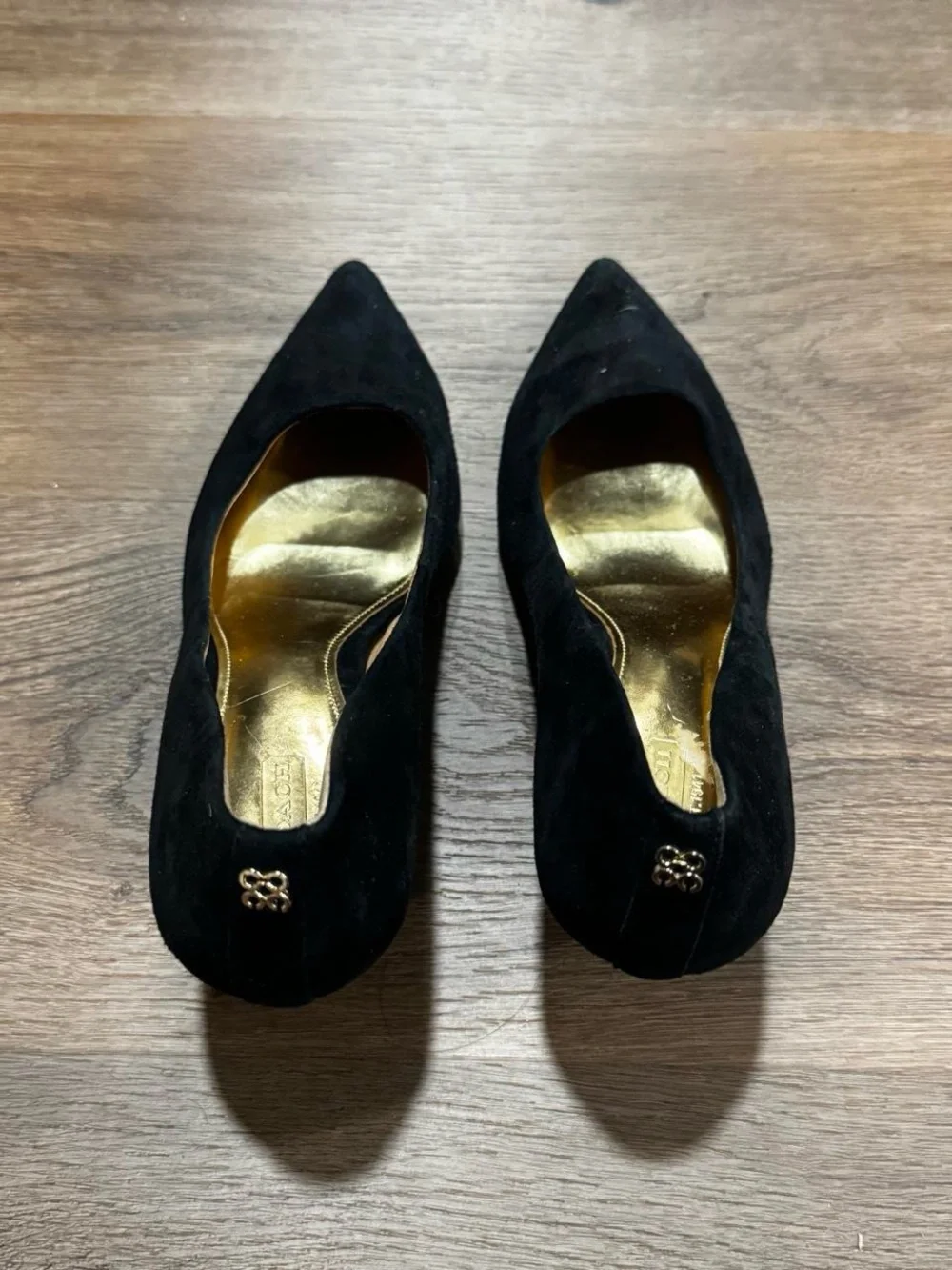 Coach Black Suede  Pointed-Toe Heels